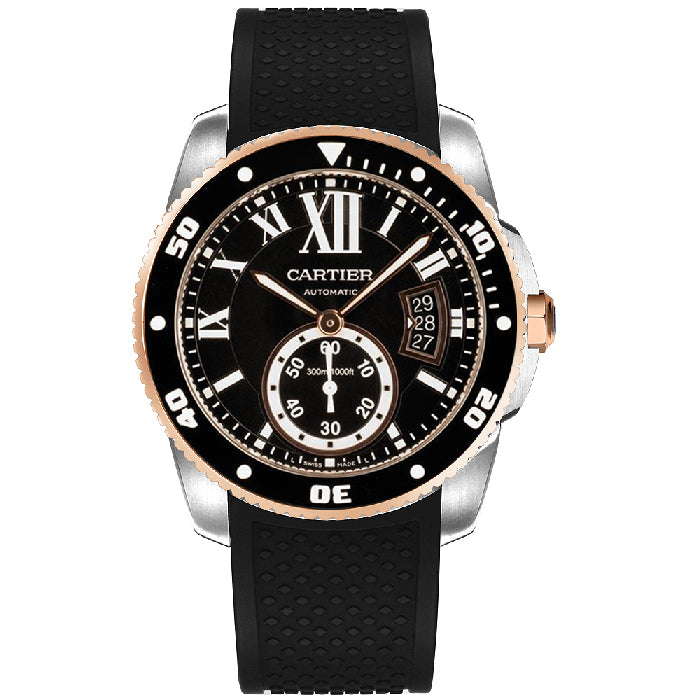 【1:1 Super Clone】Calibre Rose Gold Mix Black 42mm