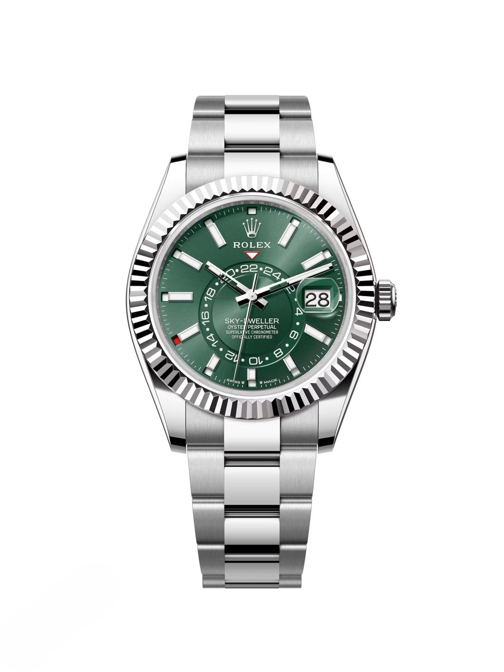 【1:1 Super Clone】  Sky-Dweller 42mm 336934-0001/0002 Stainless Steel Green Dial Oyster