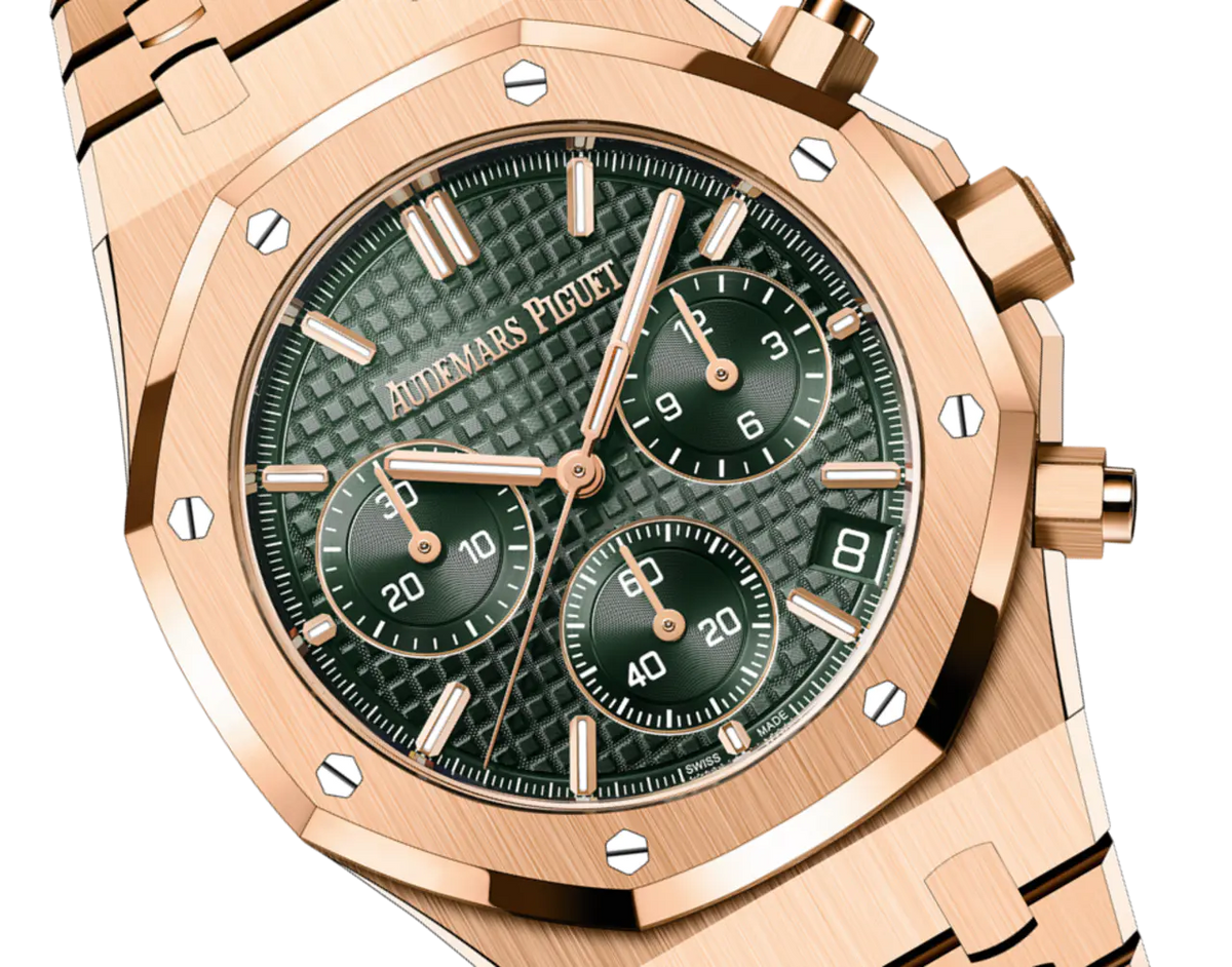 【1:1 Super Clone】A&P ROYAL OAK Pink Gold Khaki Green Dial CHRONOGRAPH 41mm