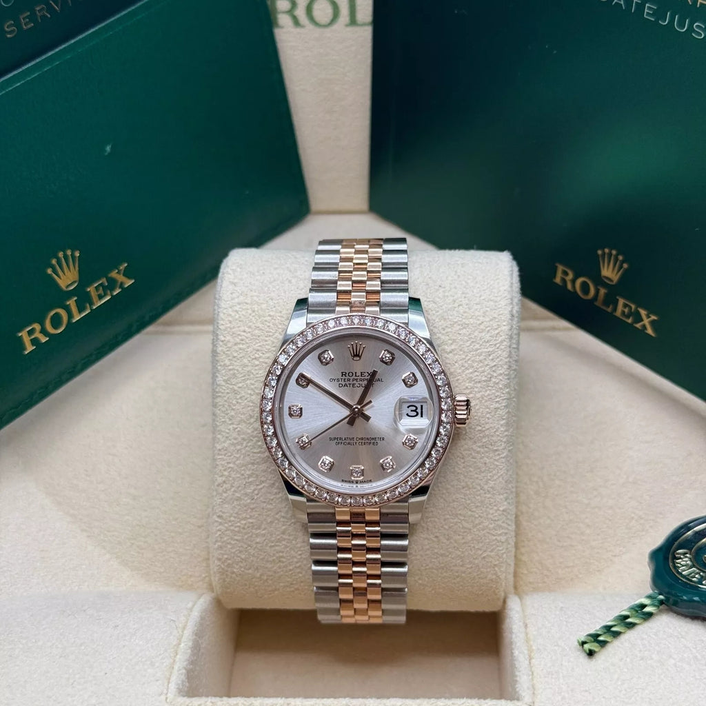【1:1 Super Clone】 Datejust m278381-0015/0016 Silver Diamond Dial Diamond-Set Bezel 31mm
