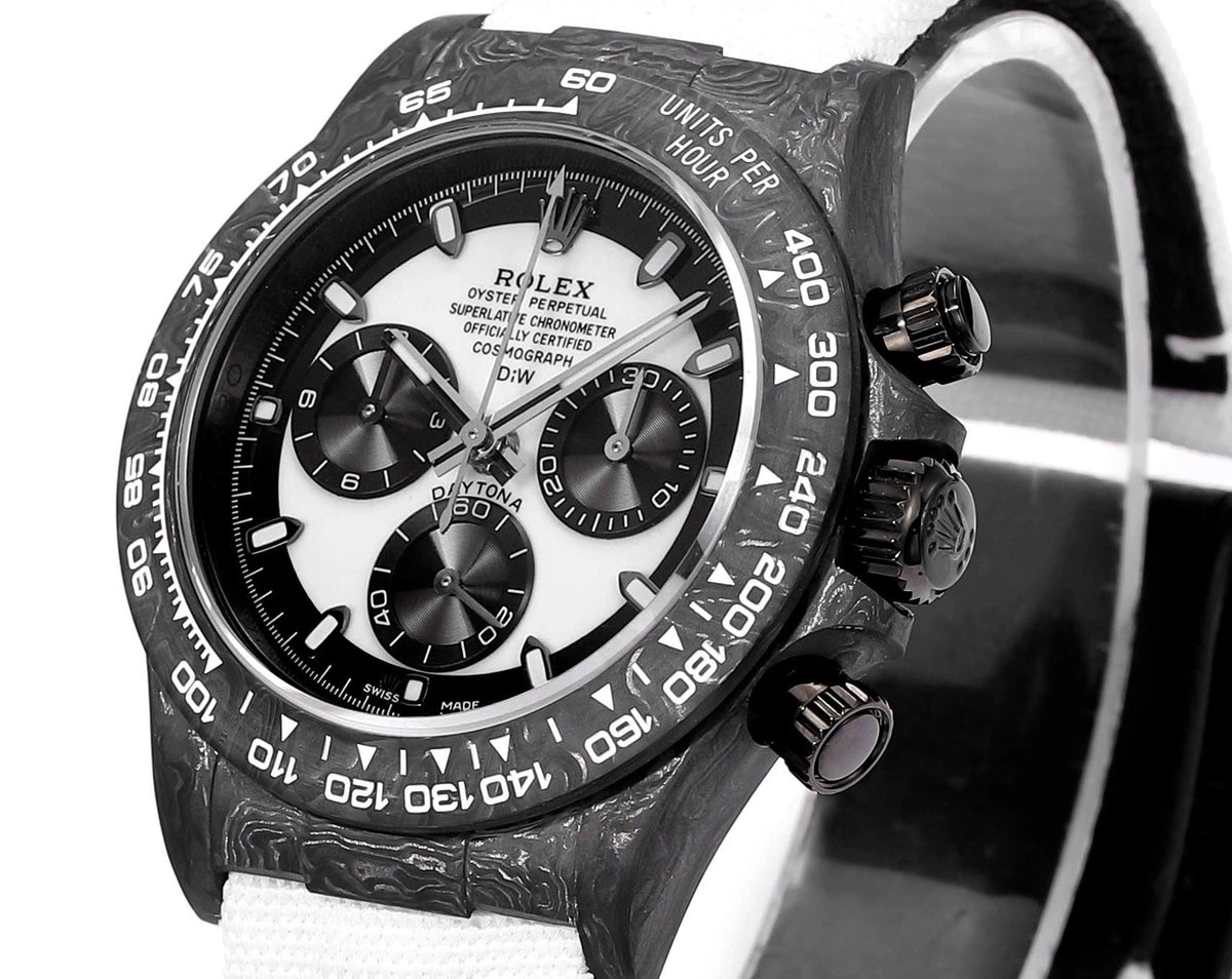 【1:1 Super Clone】Rolex Cosmograph Daytona DIW Cream Carbon 40mm Replica 1:1 – Top Quality Version
