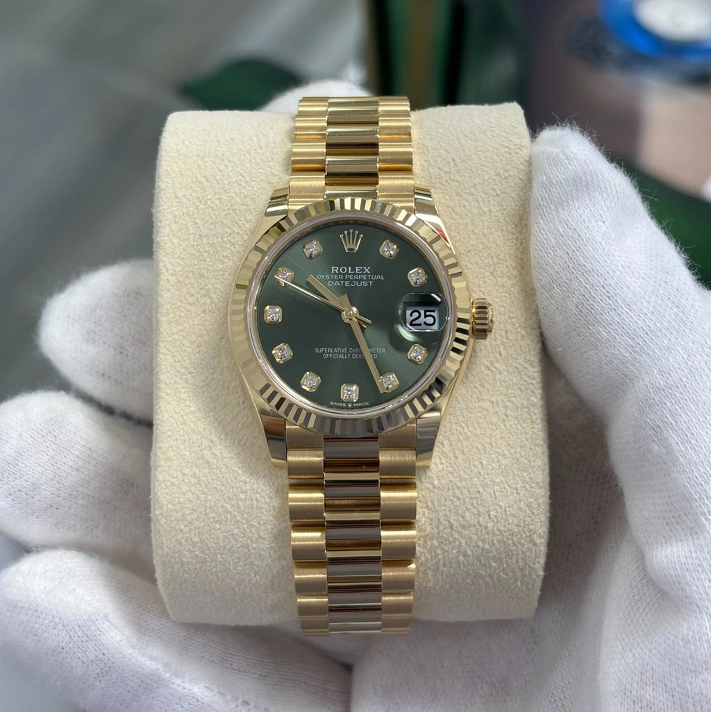 【1:1 Super Clone】 Datejust m278278-0011 Olive Green 31mm Dial President Bracelet Watch