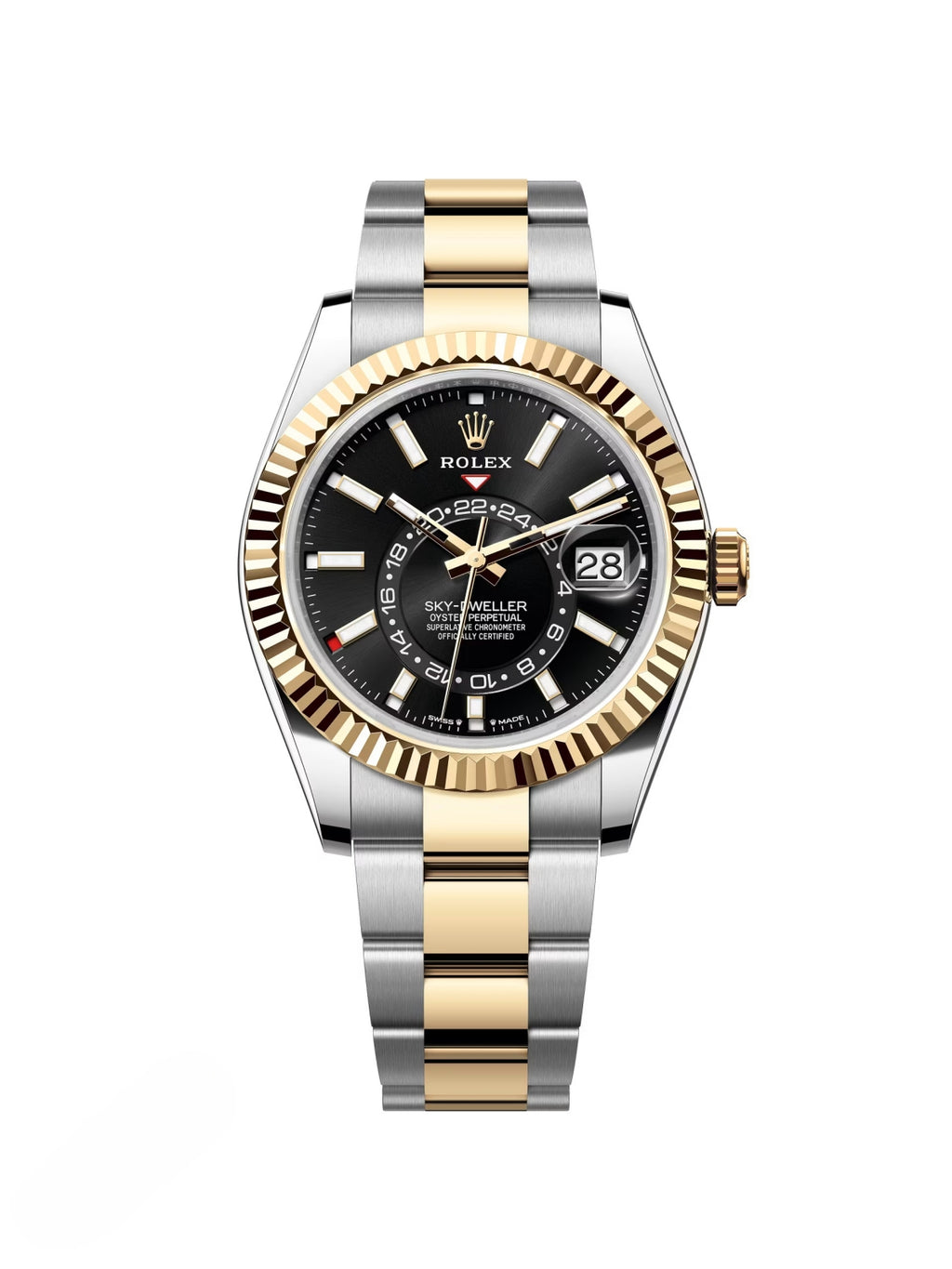 【1:1 Super Clone】  Sky-Dweller 42mm 336933-0003/0004 Two-Tone Yellow Gold Black Dial Jubilee