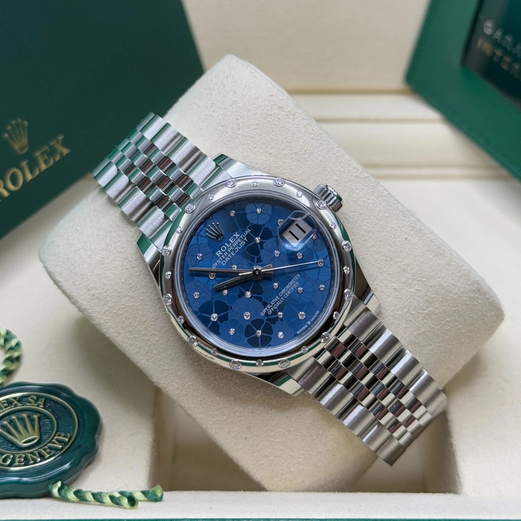 【1:1 Super Clone】 Datejust m278344-0037/0038 Blue Floral Motif Dial 31mm Oyster