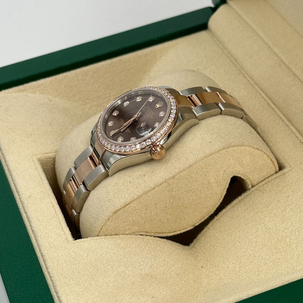 【1:1 Super Clone】 Datejust m278381-0027/0028 Chocolate Diamond 31mm Dial Diamond-Set Bezel and Oyster Bracelet Watch