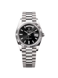 【1:1 Super Clone】  Day-Date "President" 40mm White Gold Black Diamond Baguette Dial - 228239