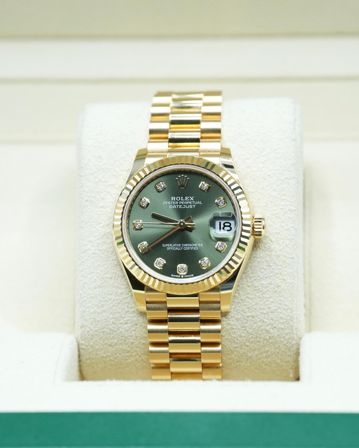 【1:1 Super Clone】 Datejust m278278-0011 Olive Green 31mm Dial President Bracelet Watch