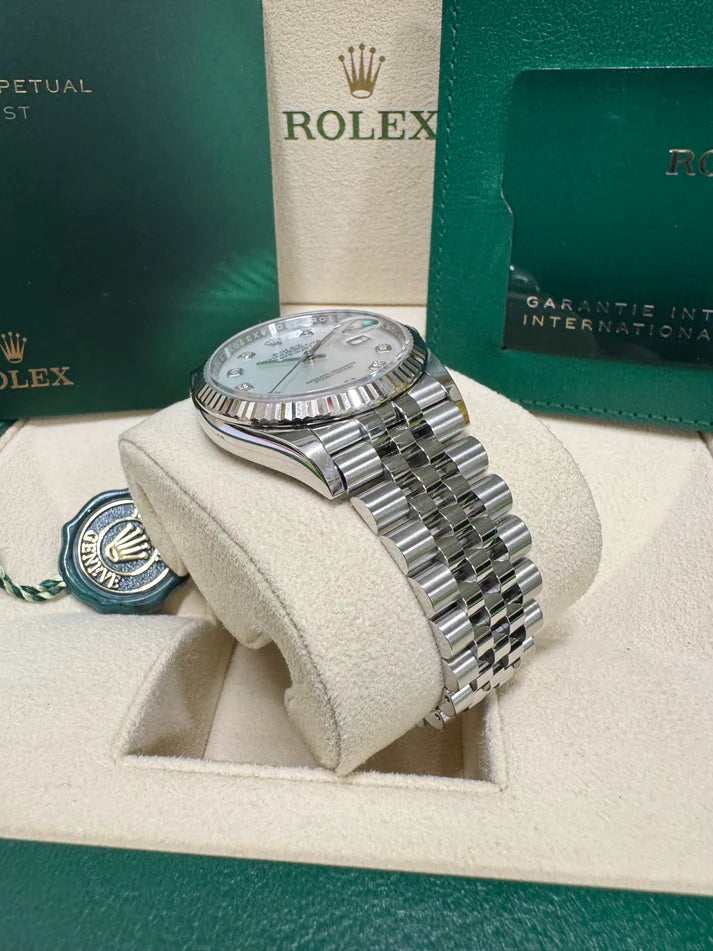 【1:1 Super Clone】  Datejust 36mm 126234 Mother of Pearl Diamond Dial Oyster Stainless Steel