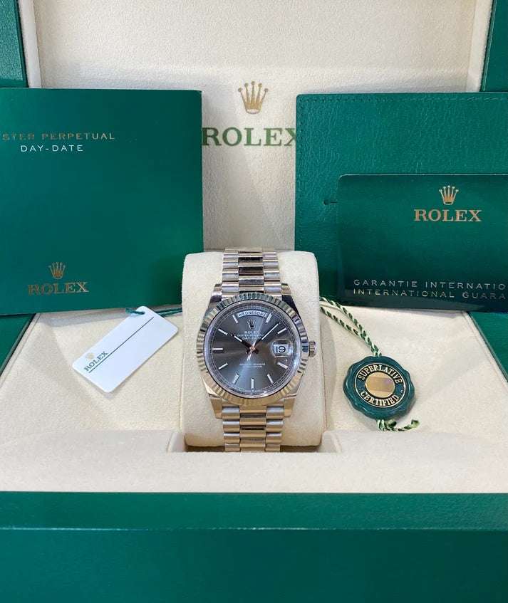 【1:1 Super Clone】  Day-Date 40mm Slate Diamonds Dial  228236-0013