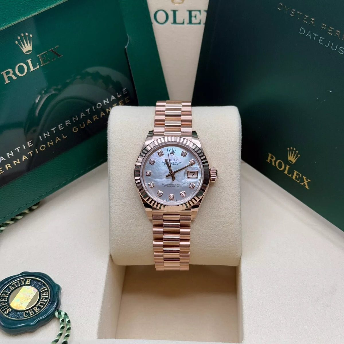 【1:1 Super Clone】 Lady-Datejust 28mm 279175 Mother-of-Pearl Dial President Everose Gold