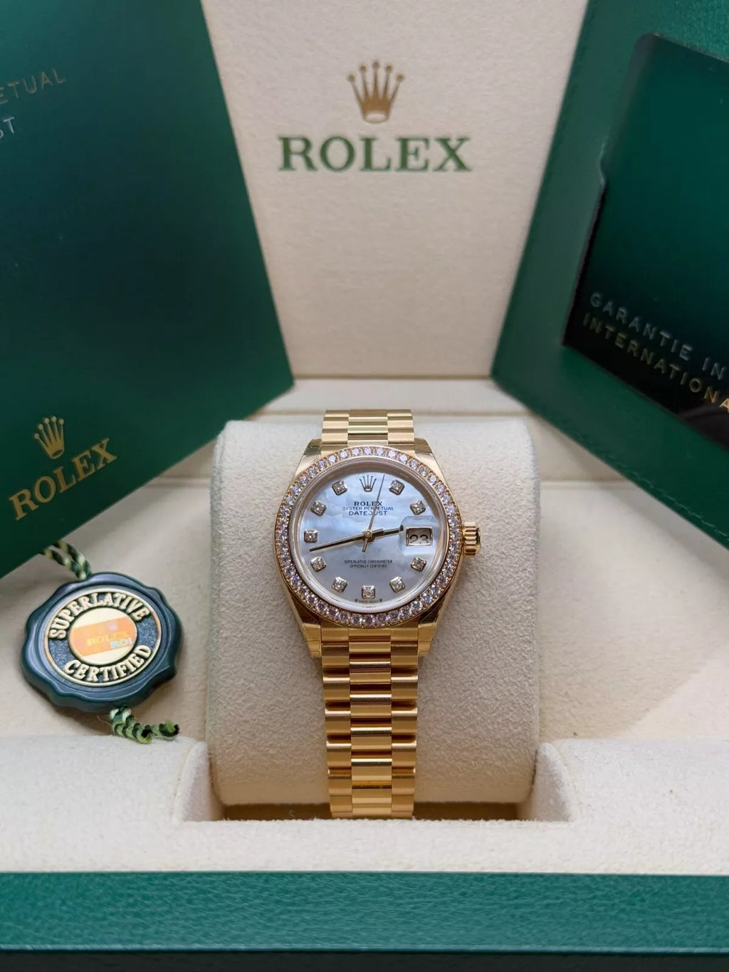 【1:1 Super Clone】  Lady-Datejust 28mm 279138RBR White Mother-of-Pearl Dial President Bracelet Watch