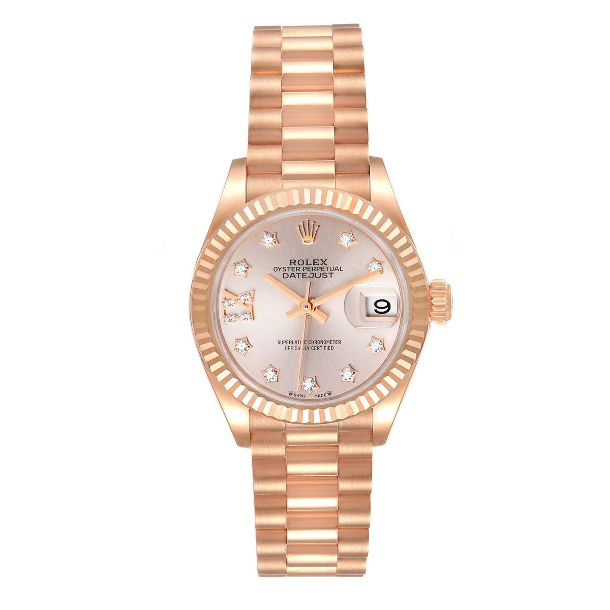 【1:1 Super Clone】 Lady-Datejust 28mm 279175 Rose Dial President Everose Gold