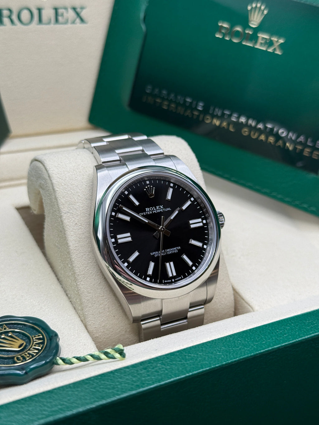 【1:1 Super Clone】  Oyster-Perpetual 41mm 124300-0002 Stainless Steel Black Index Dial Watch
