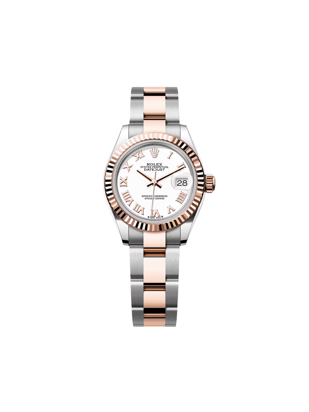 【1:1 Super Clone】 Lady-Datejust 28mm 279171 White Roman Oyster Stainless Steel and Rose Gold