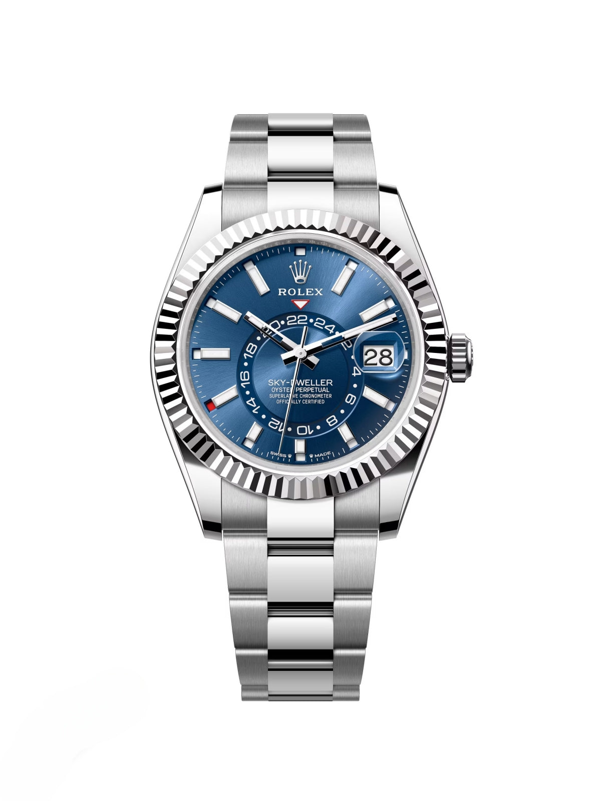 【1:1 Super Clone】  Sky-Dweller 42mm 336934‑0005/0006 Stainless Steel Blue Dial Jubilee