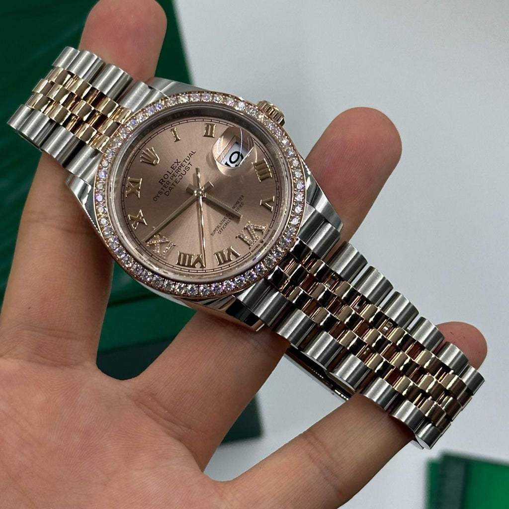 【1:1 Super Clone】  Datejust 36mm 126281 Rose Dial Oyster 36mm Bracelet