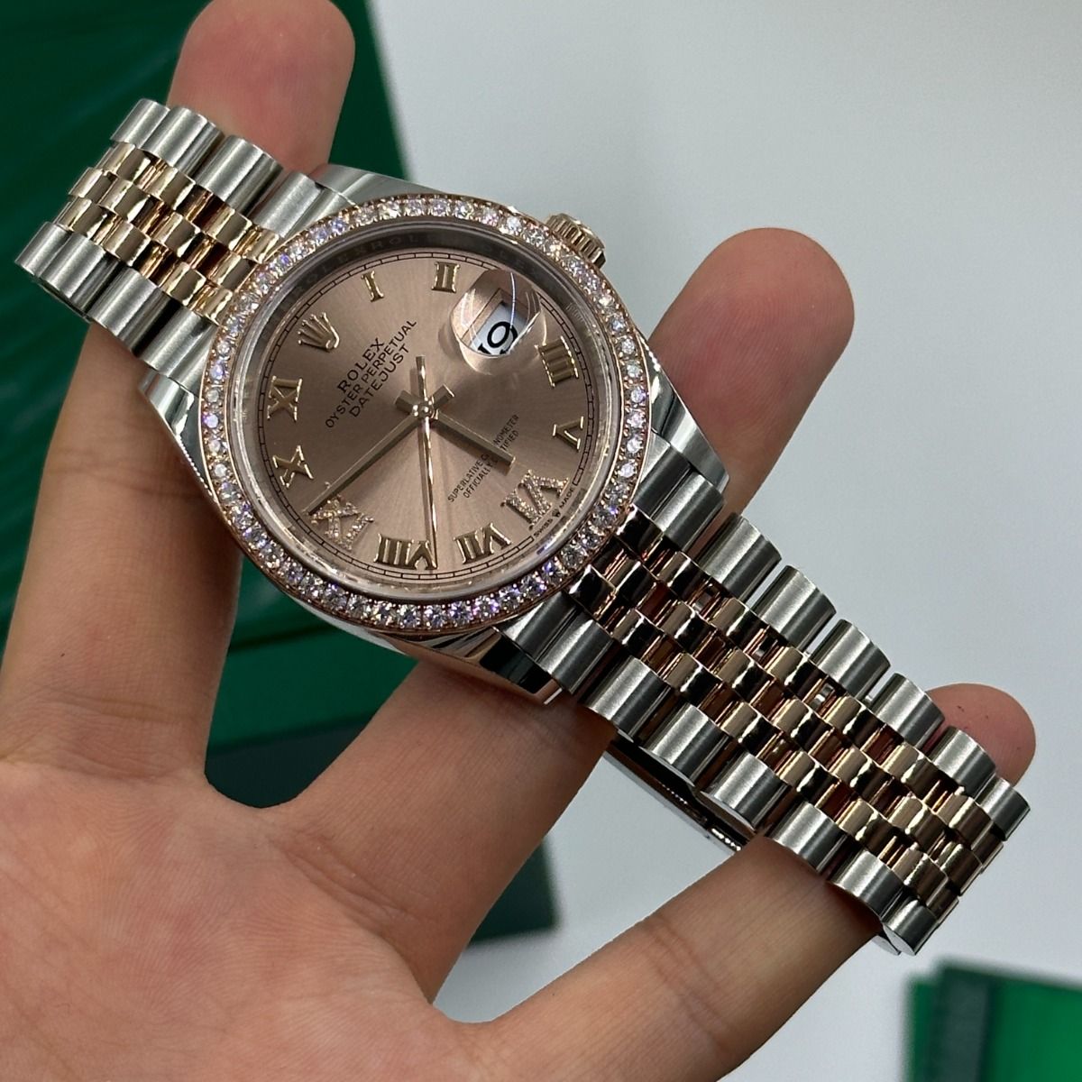 【1:1 Super Clone】  Datejust 36mm 126281 Rose Dial Oyster 36mm Bracelet