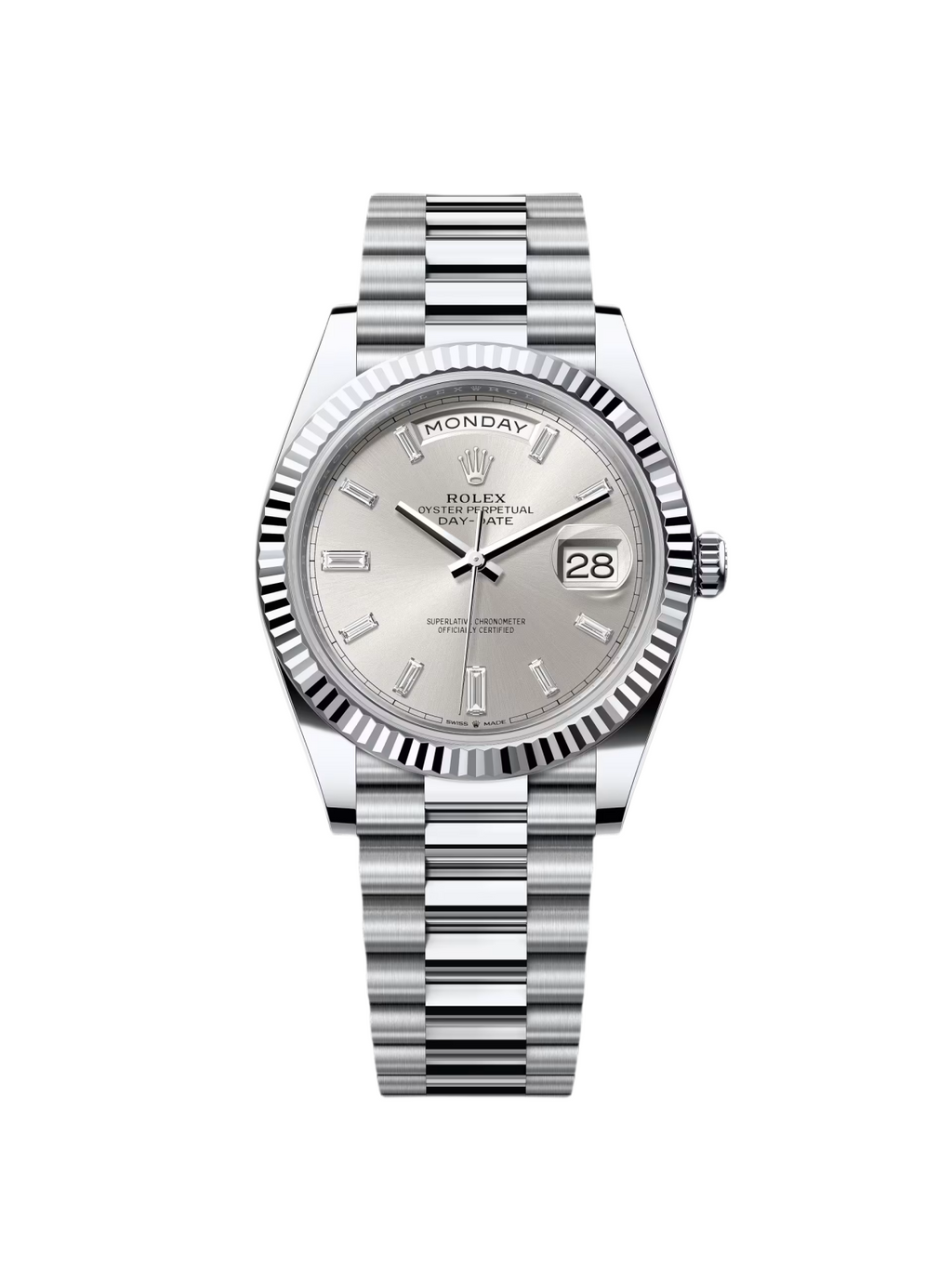 【1:1 Super Clone】  Day-Date "President" 40mm Silver Diamonds Dial  228236-0002