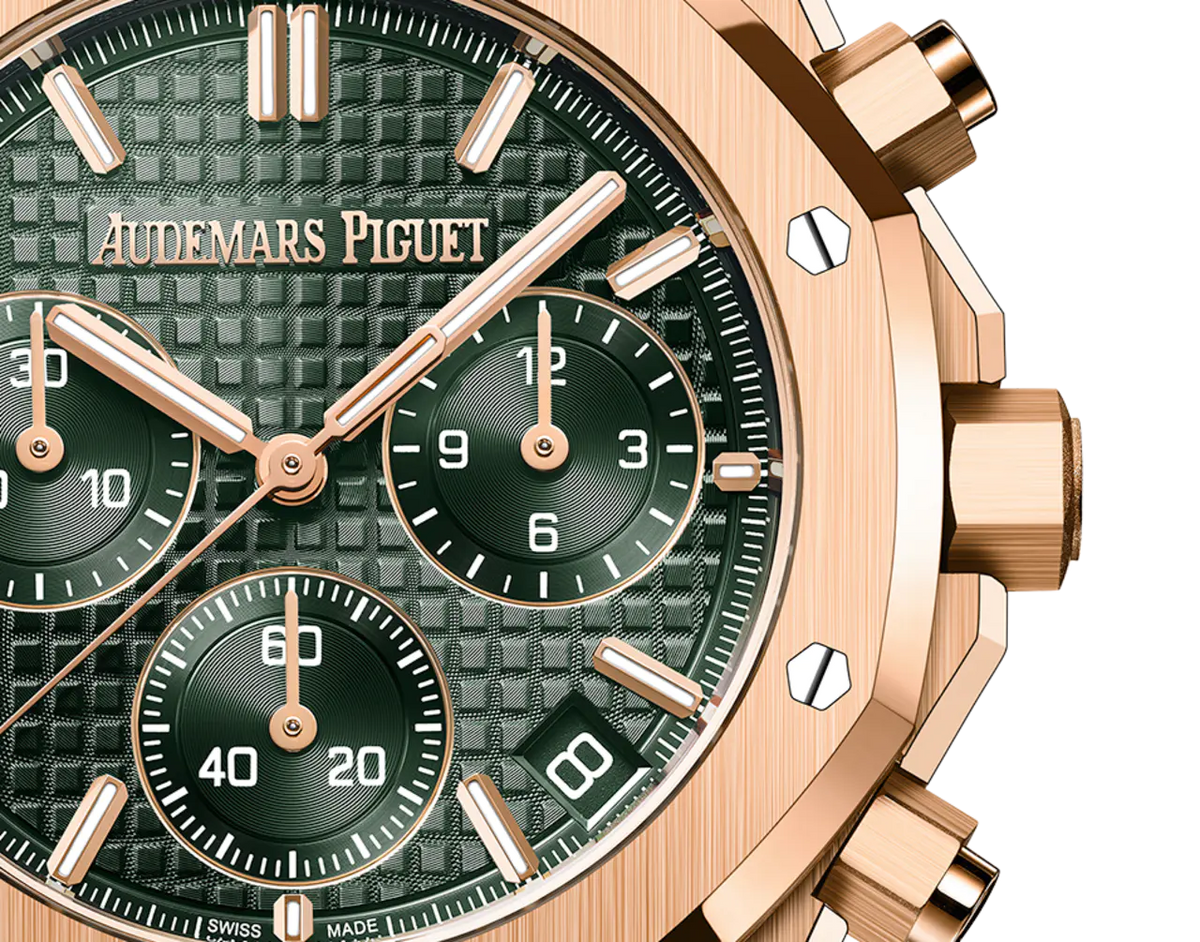 【1:1 Super Clone】A&P ROYAL OAK Pink Gold Khaki Green Dial CHRONOGRAPH 41mm