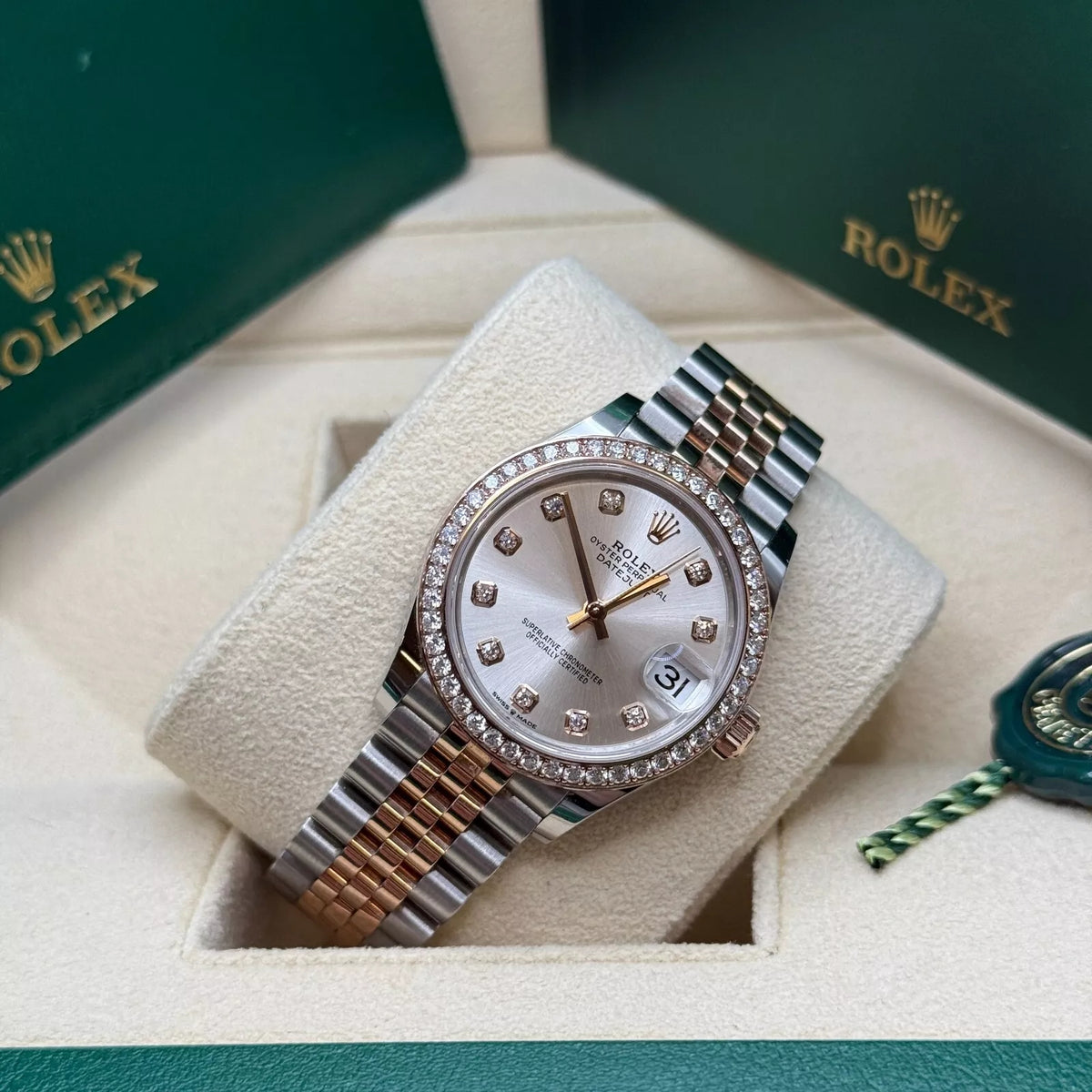 【1:1 Super Clone】 Datejust m278381-0015/0016 Silver Diamond Dial Diamond-Set Bezel 31mm