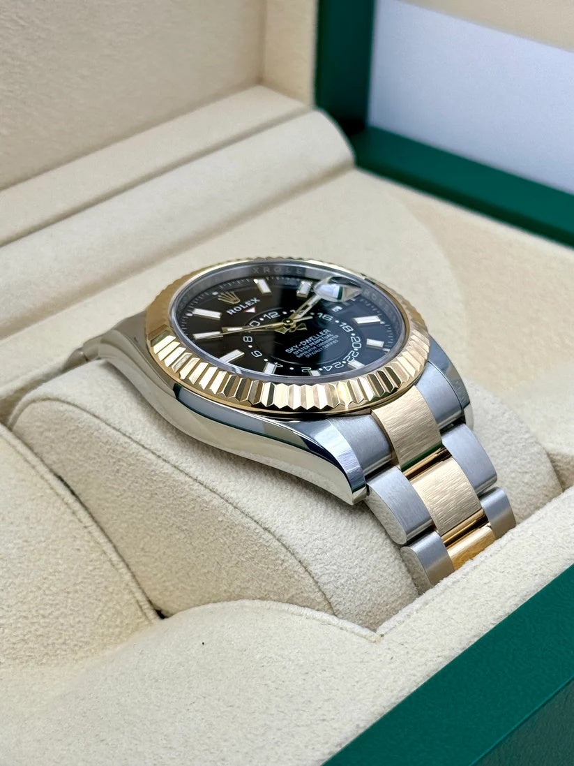 【1:1 Super Clone】  Sky-Dweller 42mm 336933-0003/0004 Two-Tone Yellow Gold Black Dial Jubilee