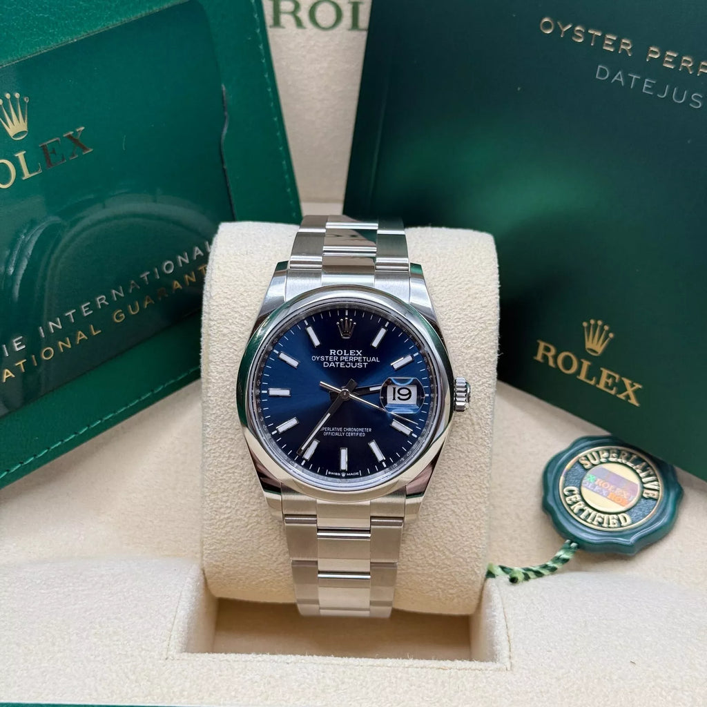 【1:1 Super Clone】  Datejust 36mm 126200 Stainless Steel Blue Dial Oyster Watch