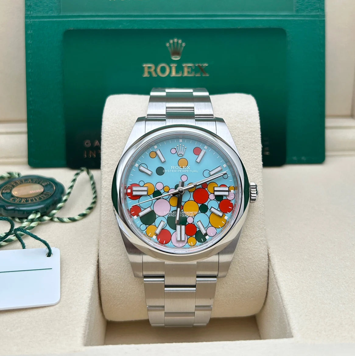 【1:1 Super Clone】 Oyster Perpetual 36mm 126000-0009 Turquoise Celebration Dial Oyster Bracelet