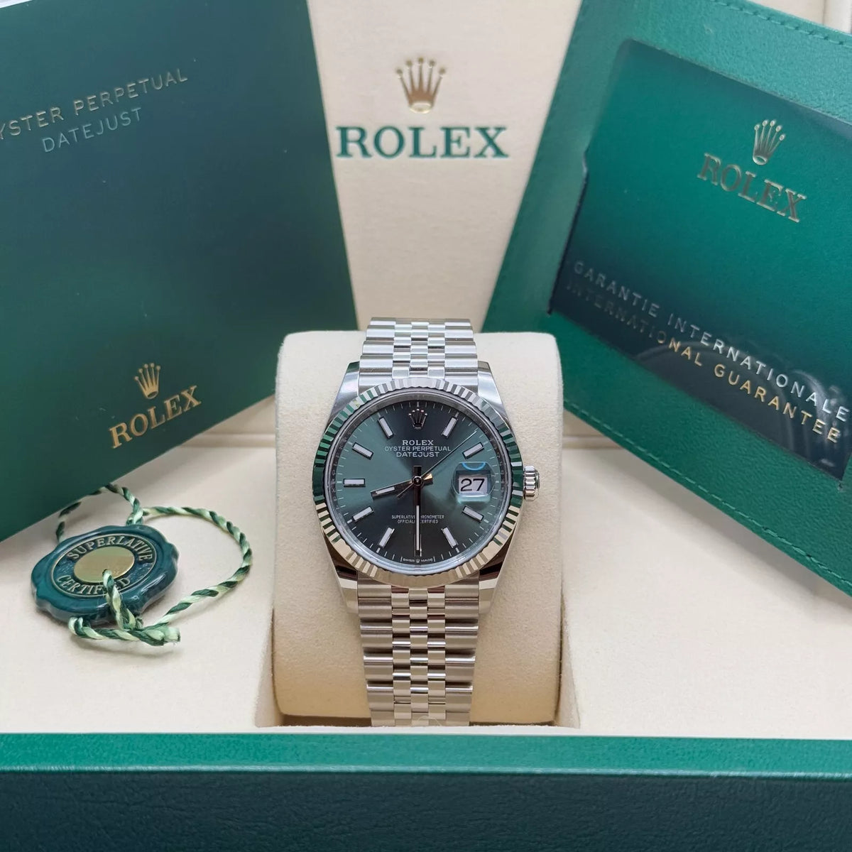【1:1 Super Clone】  Datejust 41mm Mint Green Dial Jubilee Bracelet Watch - 126334