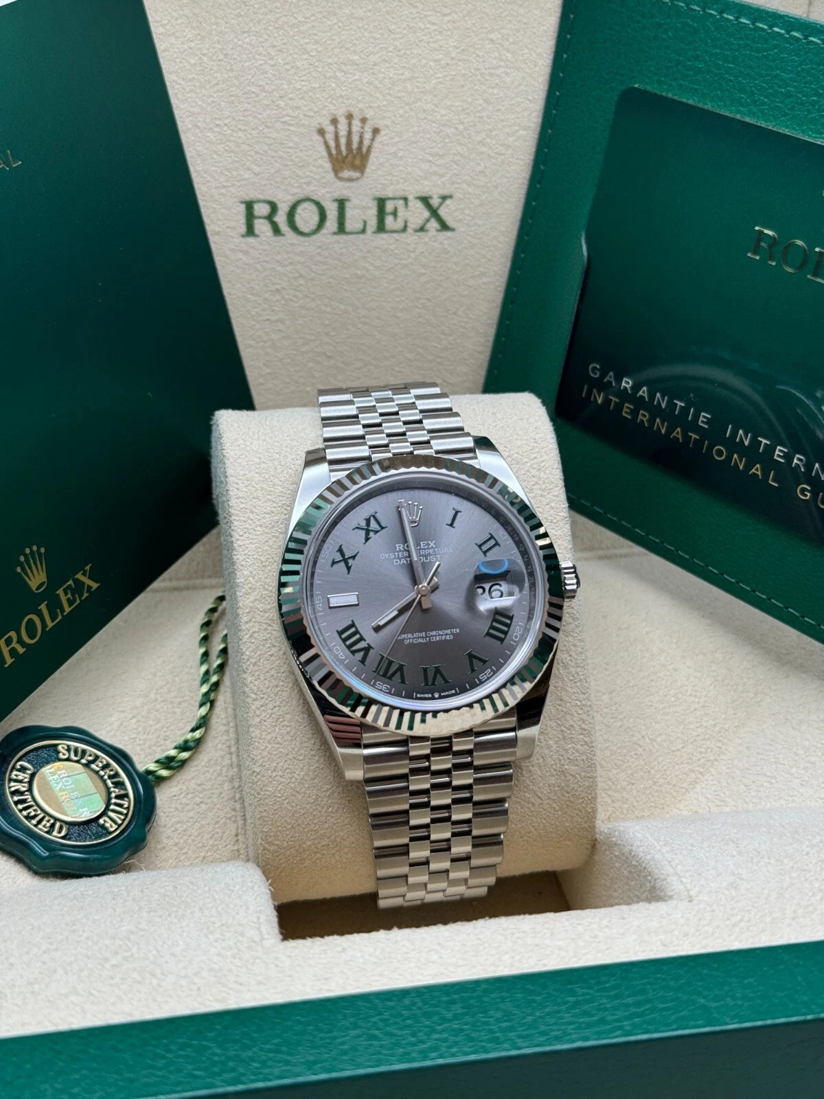 🔥Hot Sale🔥【1:1 Super Clone】  Datejust 41mm 126334 Slate Roman Jubilee Stainless Steel Mens Watch