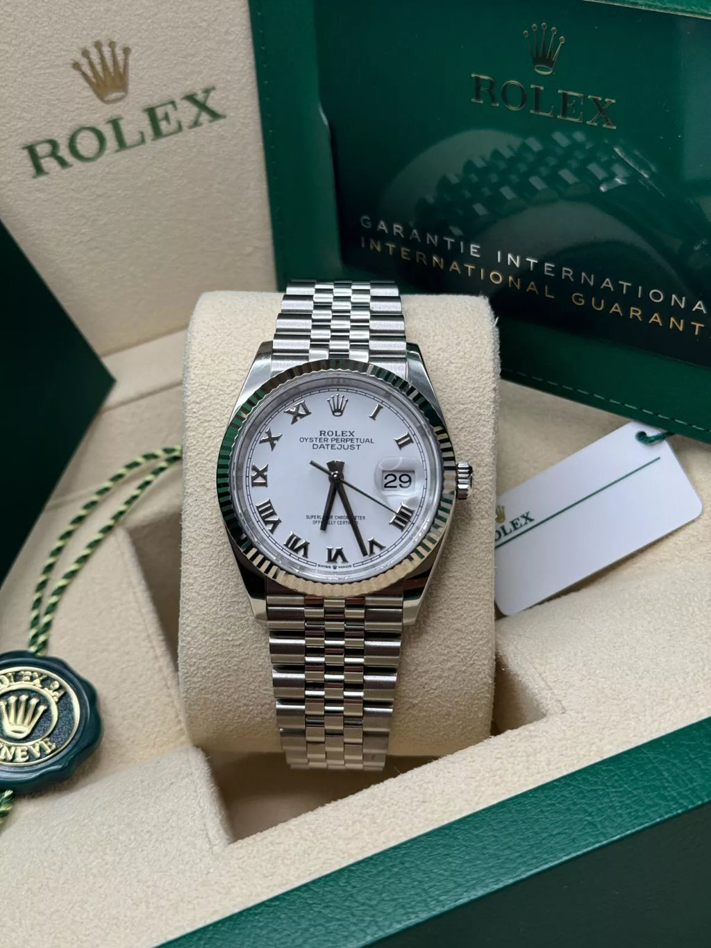 【1:1 Super Clone】  Datejust 41mm 126334 White Roman Oyster Stainless Steel Mens Watch
