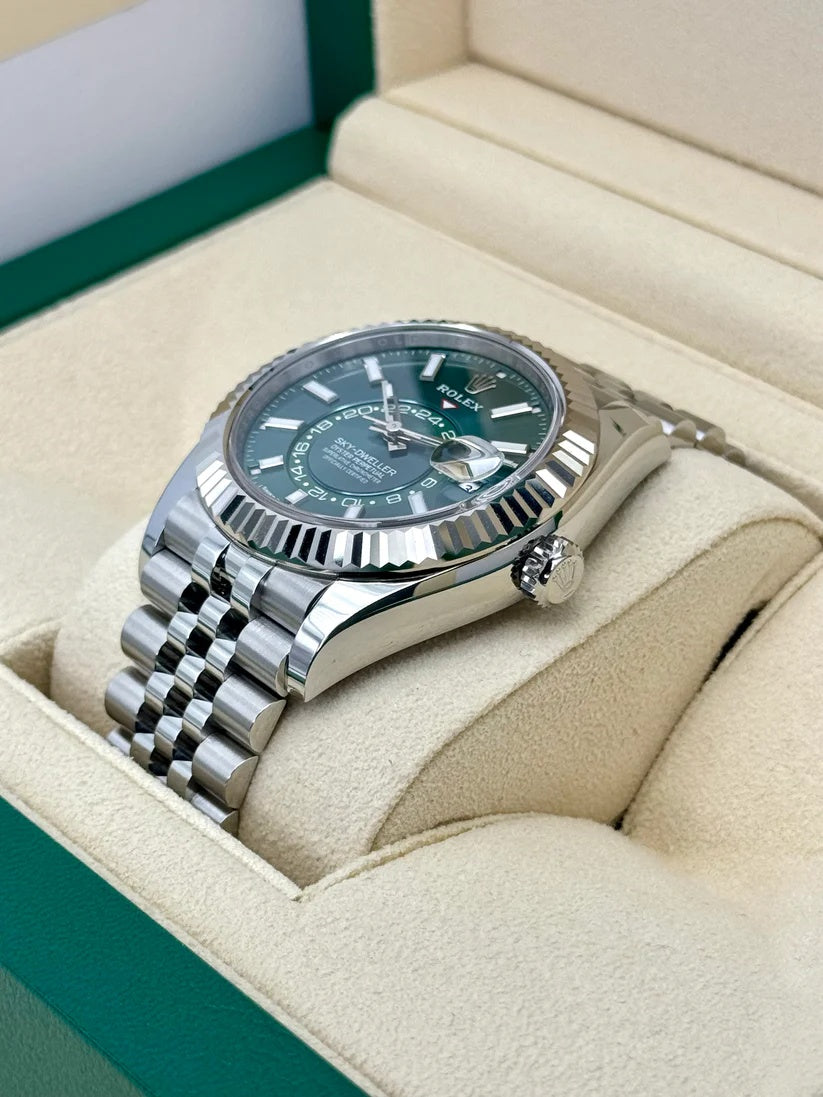 【1:1 Super Clone】  Sky-Dweller 42mm 336934-0001/0002 Stainless Steel Green Dial Oyster