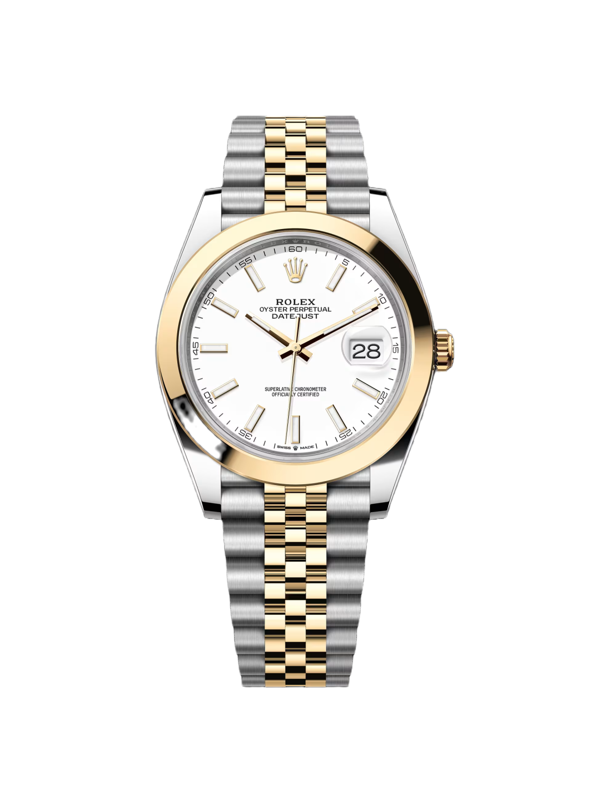 【1:1 Super Clone】 Datejust 41mm 126303 White Index Oyster Steel and Yellow Gold Mens Watch