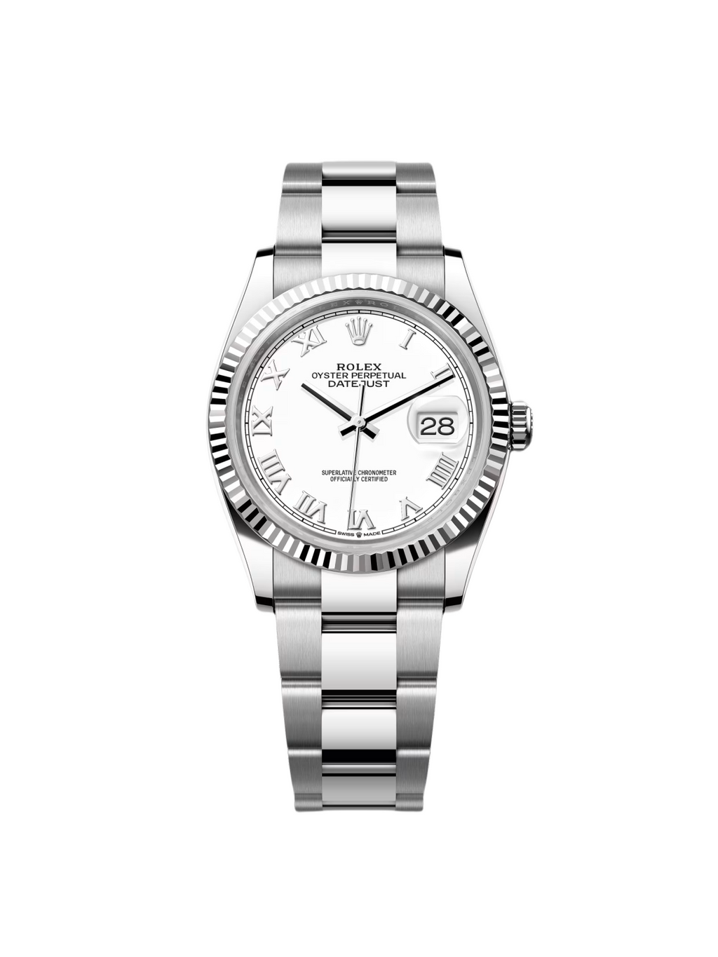 【1:1 Super Clone】  Datejust 36mm 126234 White Roman Dial Oyster Stainless Steel Mens