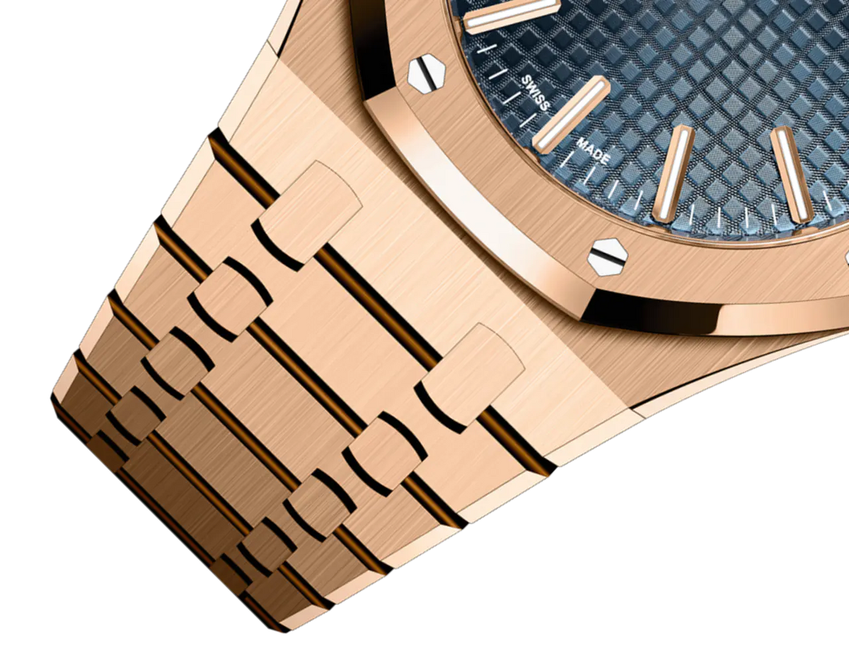 【1:1 Super Clone】A&P ROYAL OAK Pink Gold “Night Blue Cloud 50” Dial 41mm