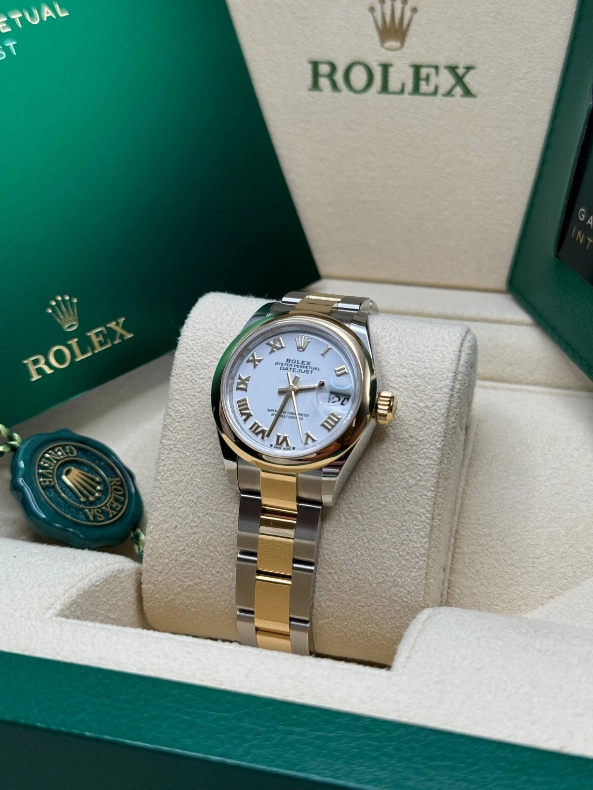 【1:1 Super Clone】 Lady-Datejust 28mm  279163 White Roman Dial Oyster Bracelet