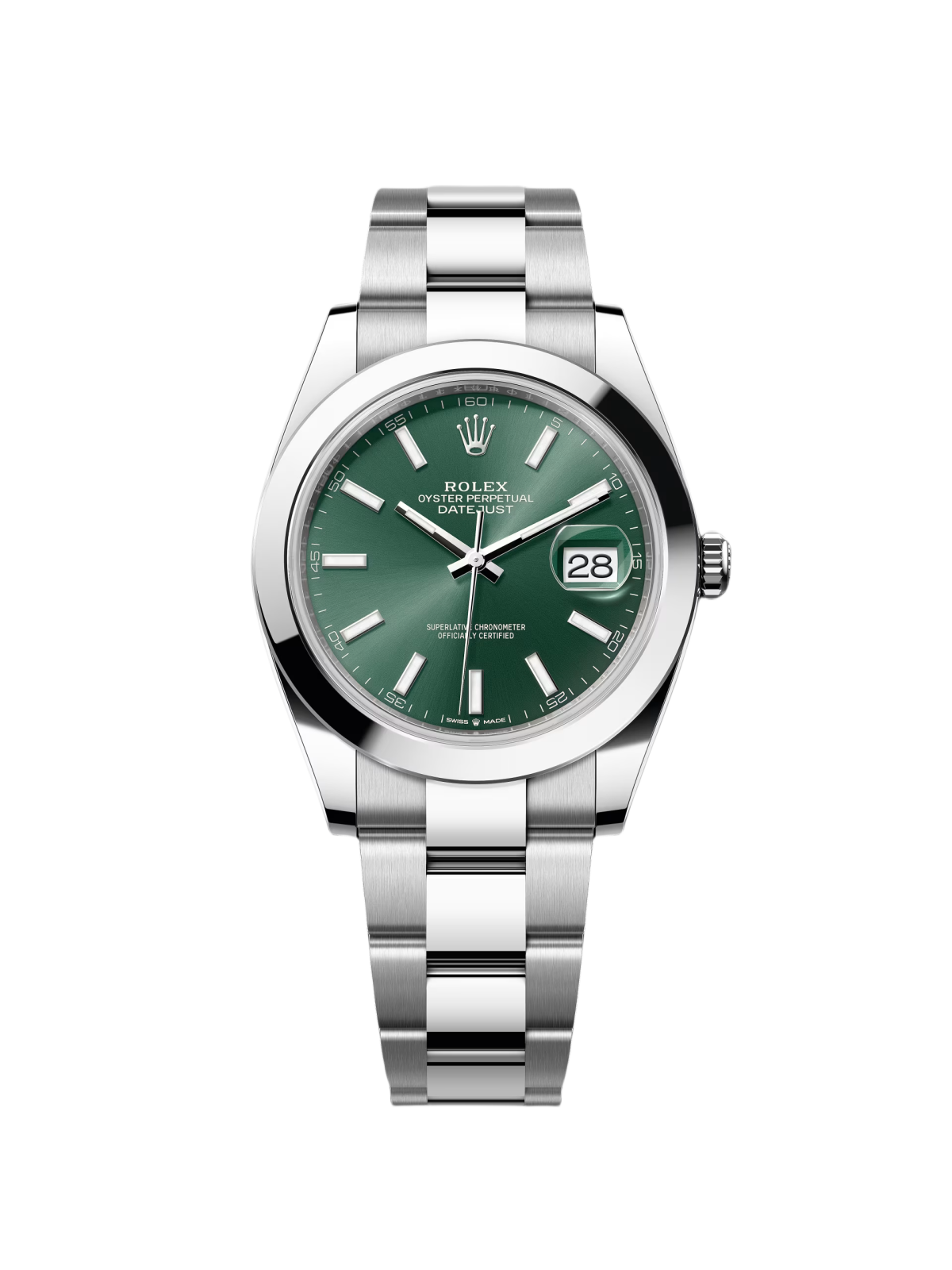【1:1 Super Clone】 Datejust 41mm 126300 Mint Green Dial Stainless Steel Oyster Bracelet Watch