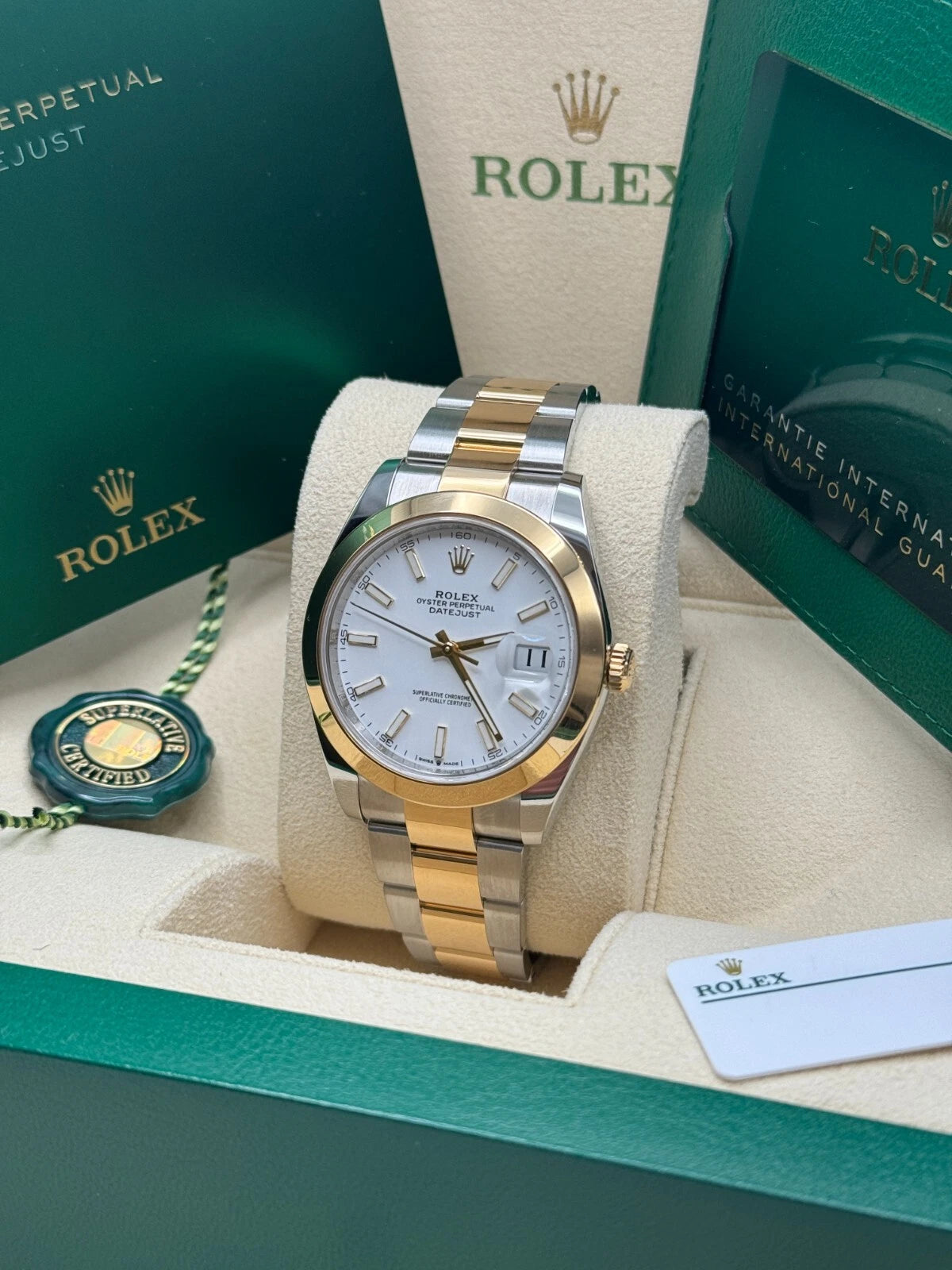 【1:1 Super Clone】 Datejust 41mm 126303 White Index Oyster Steel and Yellow Gold Mens Watch