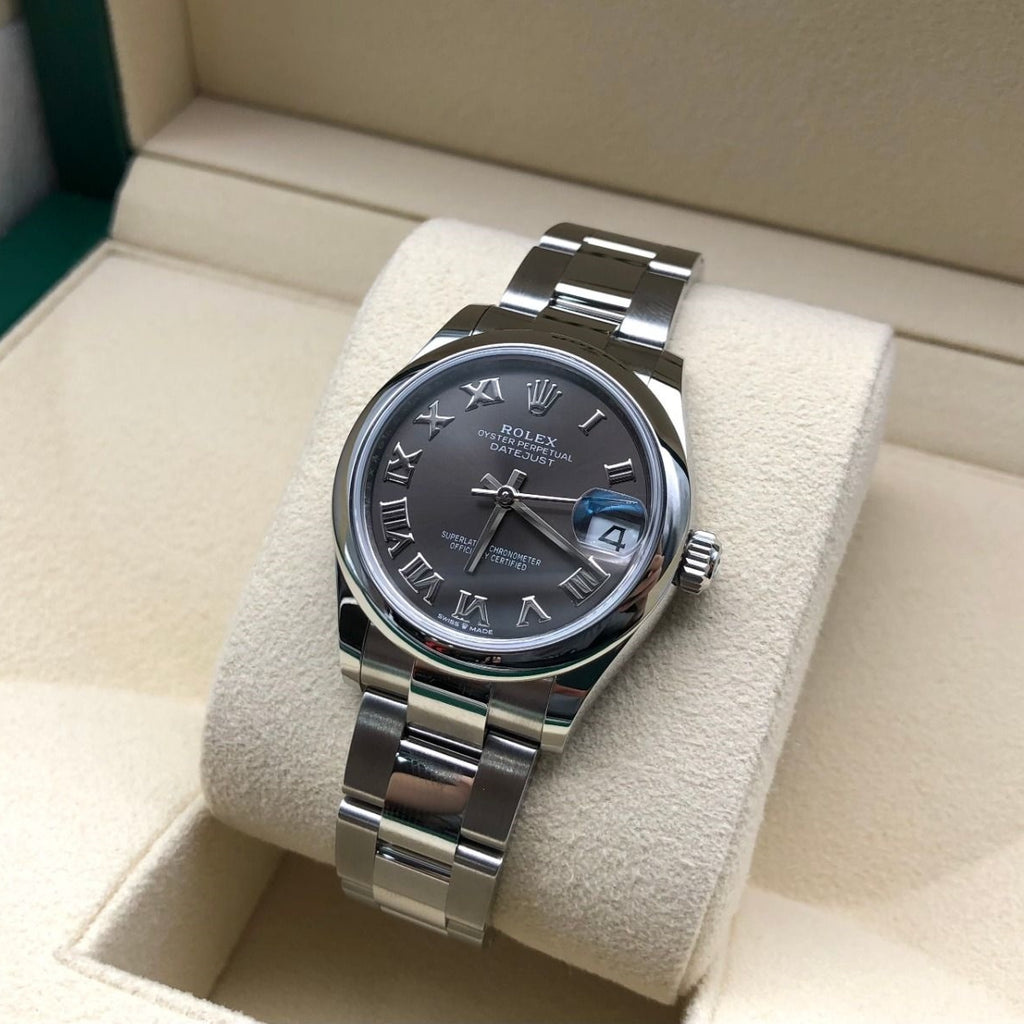 【1:1 Super Clone】 Datejust m278240-0015/0016 31mm  Dark Grey Roman Domed Bezel Oyster Oystersteel
