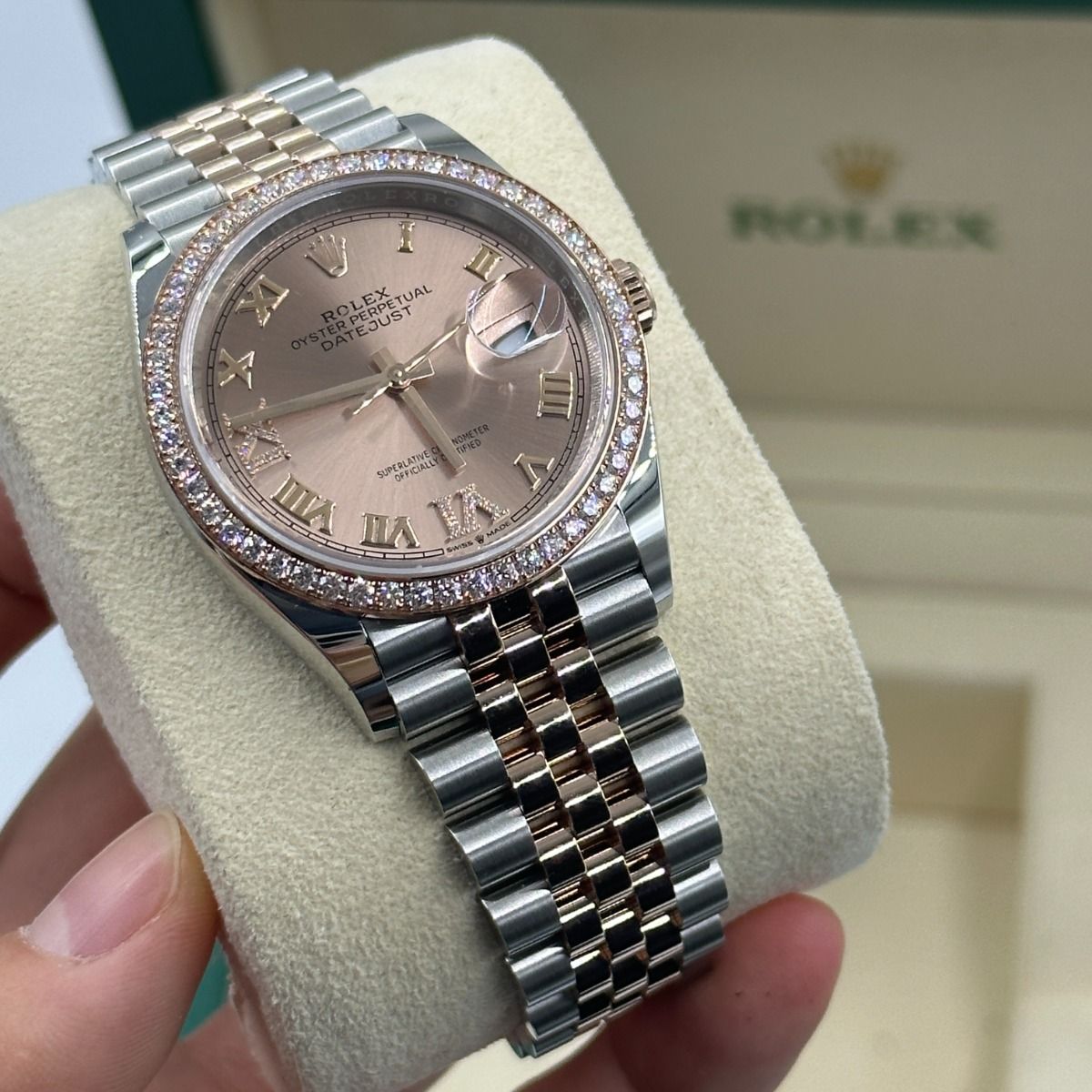 【1:1 Super Clone】  Datejust 36mm 126281 Rose Dial Oyster 36mm Bracelet