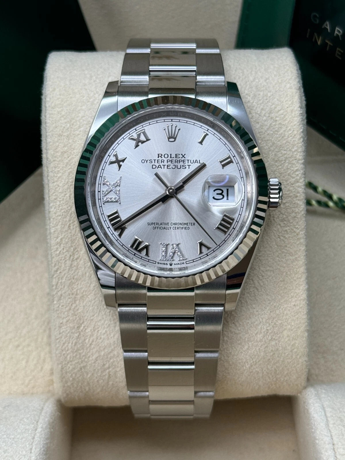 【1:1 Super Clone】  Datejust 36mm 126234 White Roman Dial Oyster Stainless Steel Mens