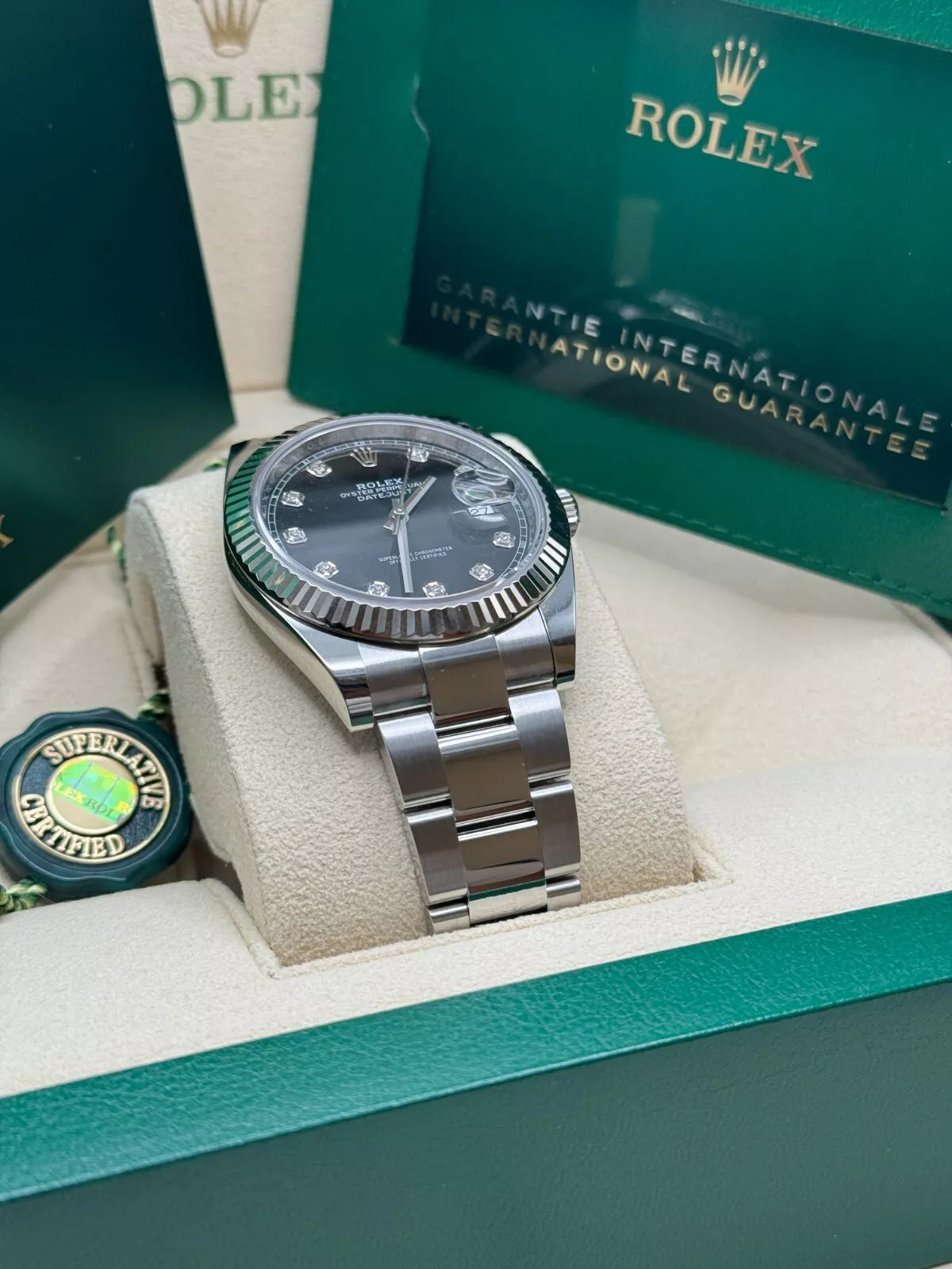 【1:1 Super Clone】  Datejust 41mm 126334 Black Diamond Oyster Stainless Steel Mens Watch
