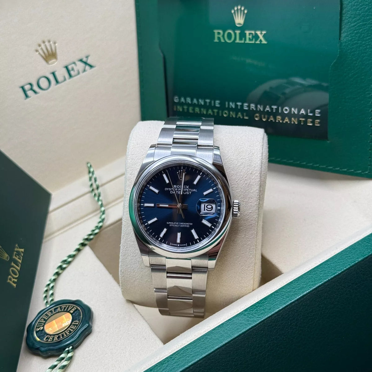 【1:1 Super Clone】  Datejust 36mm 126200 Stainless Steel Blue Dial Oyster Watch