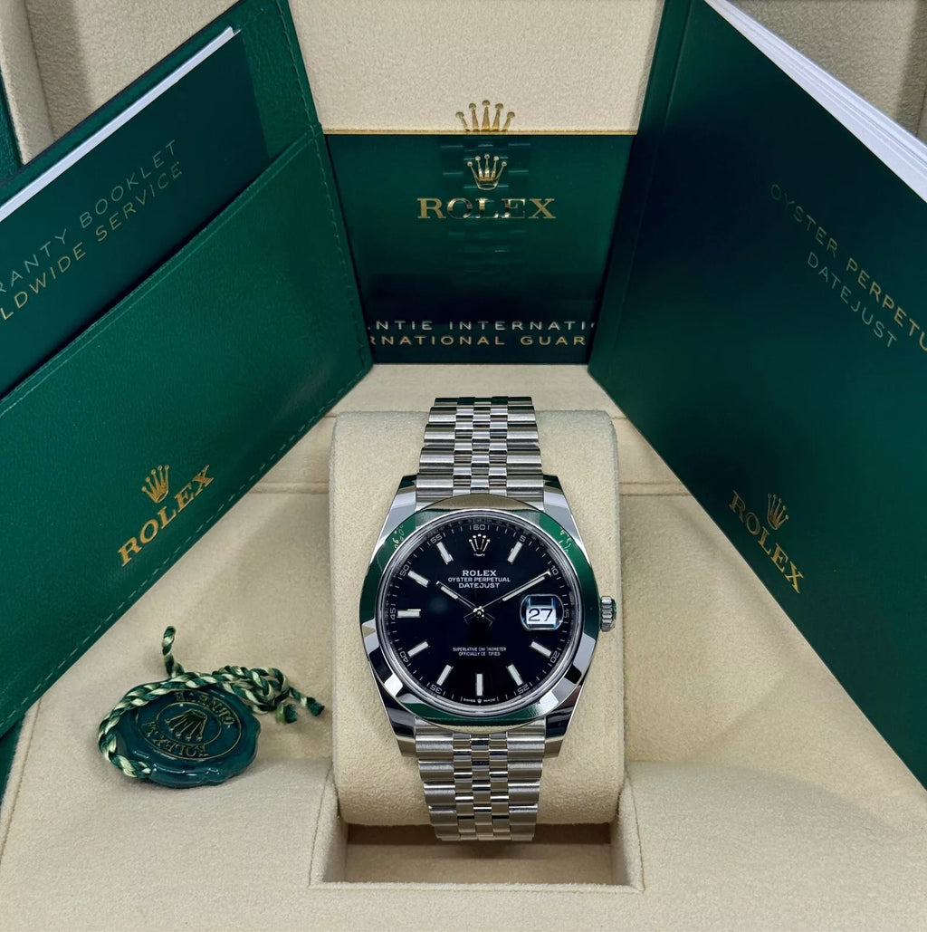 【1:1 Super Clone】 Datejust 41mm 126300 Black Index Oyster 41mm Stainless Steel Watch