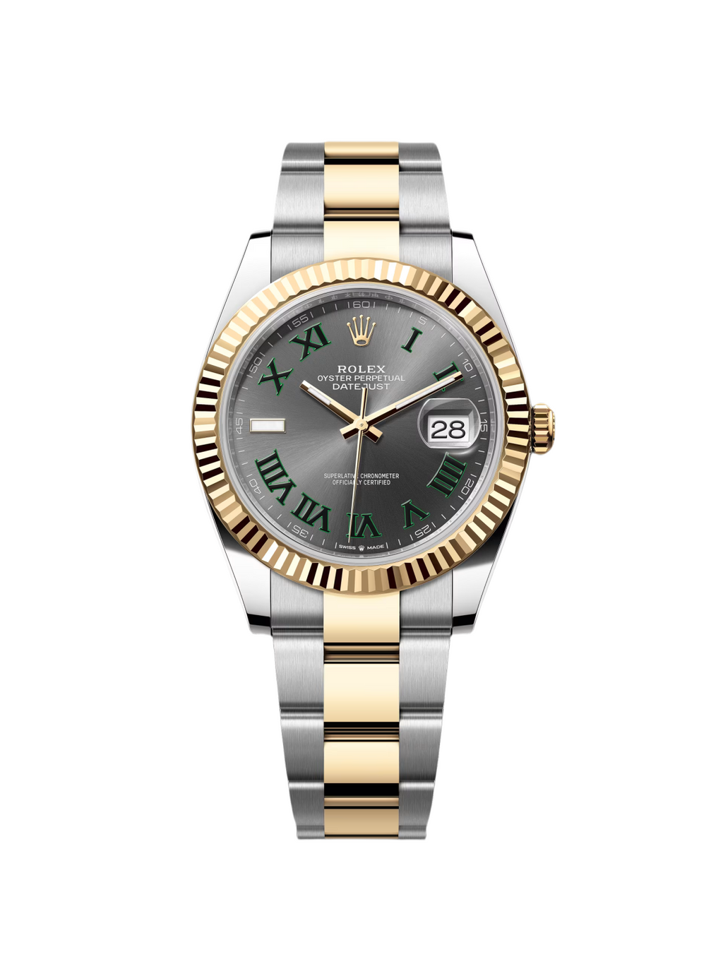 【1:1 Super Clone】  Datejust 41mm 126333 Two-Tone Yellow Gold Fluted Bezel "Wimbledon" Dial Oyster