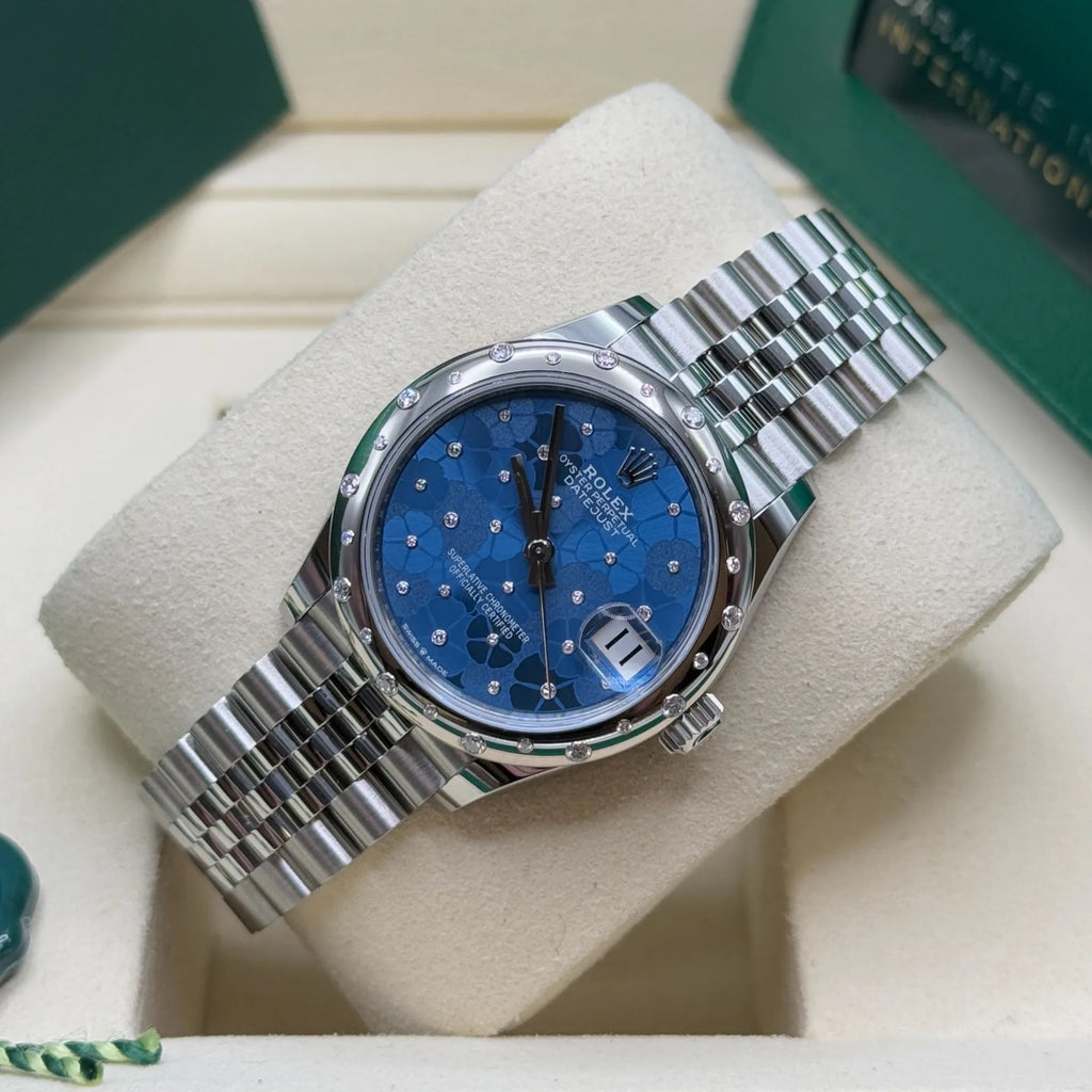 【1:1 Super Clone】 Datejust m278344-0037/0038 Blue Floral Motif Dial 31mm Oyster