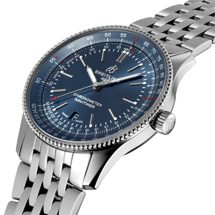 【1:1 Super Clone】Breitling Navitimer Automatic 41mm Blue Dial Silver Steel Strap Men's Watch - A17326161C1A1