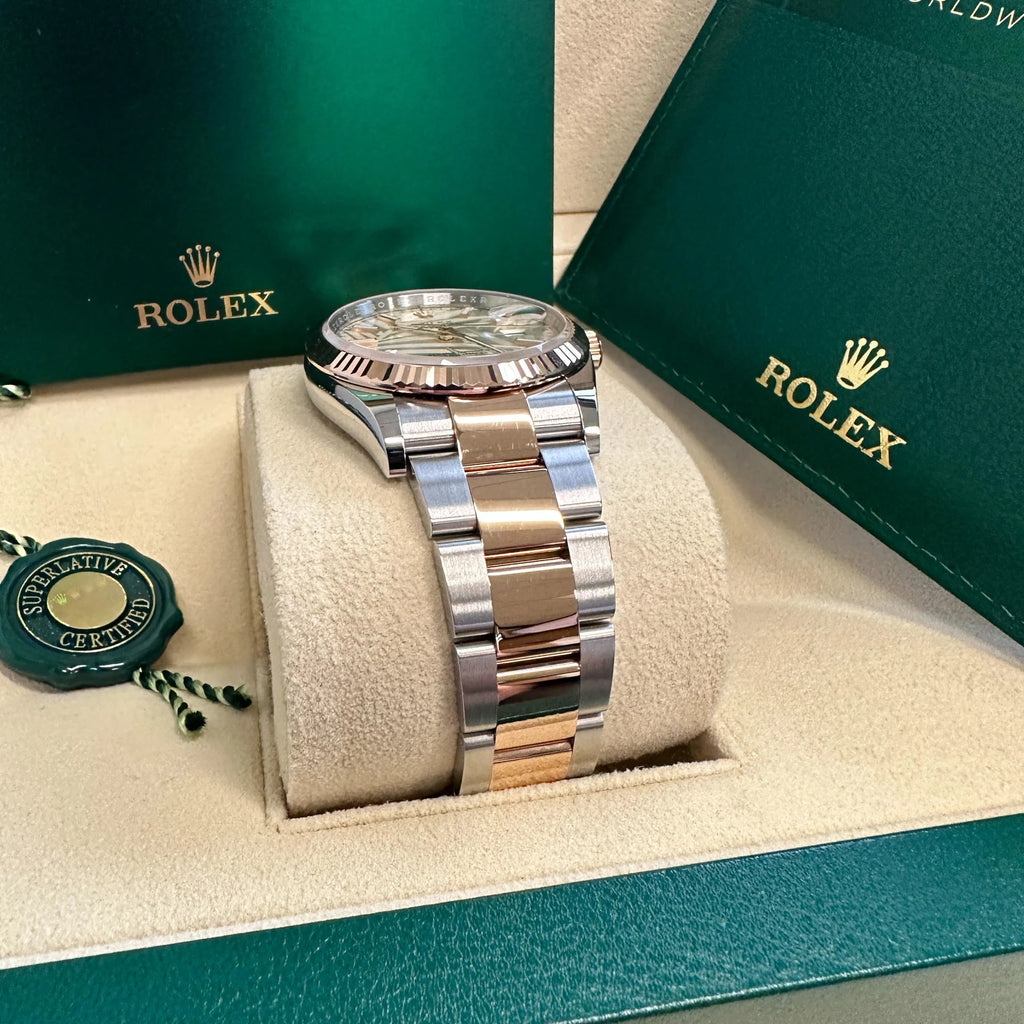 【1:1 Super Clone】  Datejust 36mm 126231 Silver Palm Motif Dial Oyster Bracelet