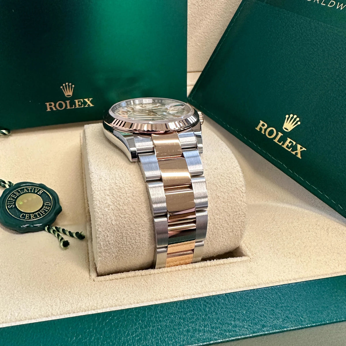 【1:1 Super Clone】  Datejust 36mm 126231 Silver Palm Motif Dial Oyster Bracelet