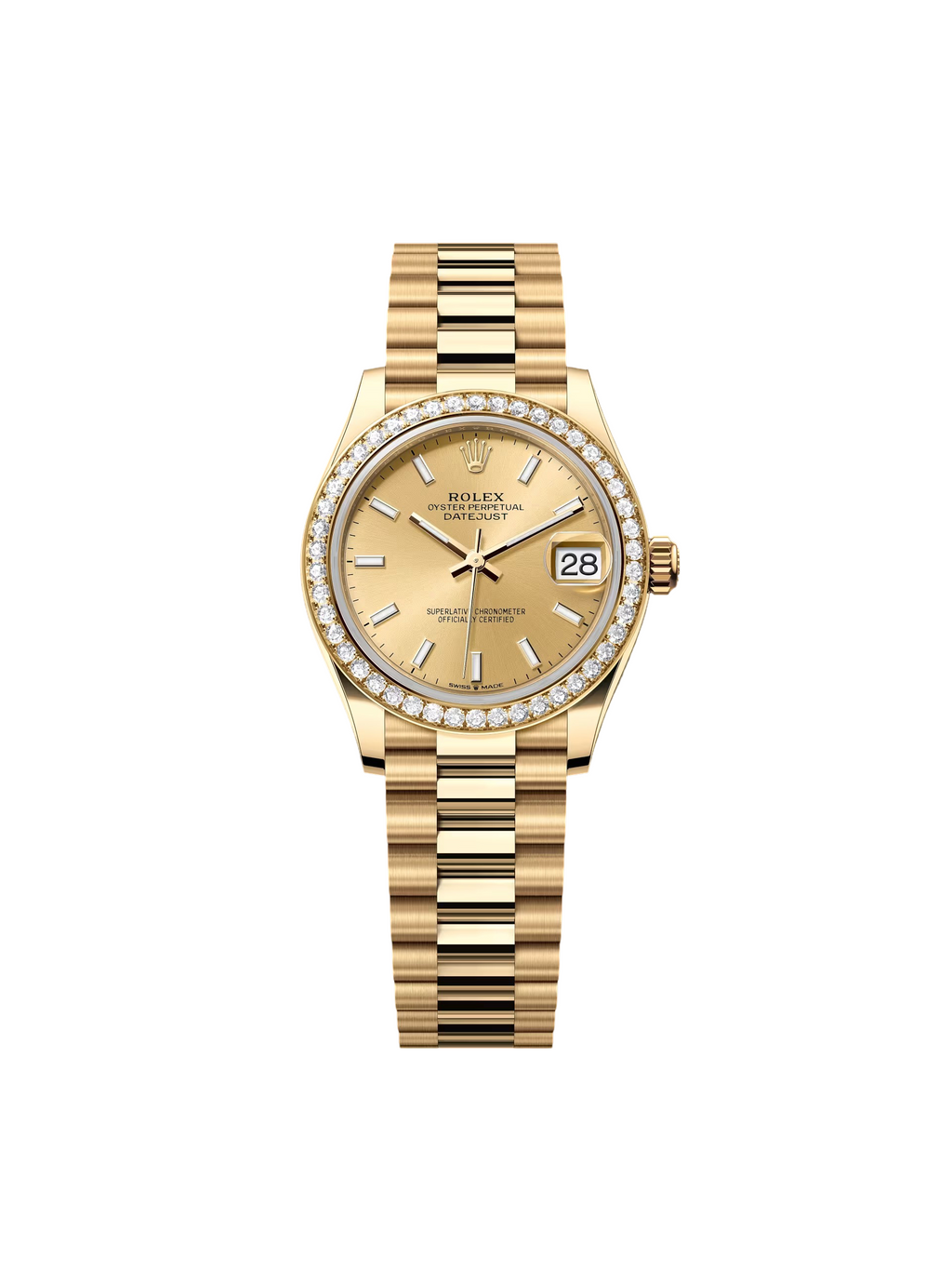 【1:1 Super Clone】 Datejust m278288RBR-0022 Champagne 31mm Dial President Bracelet Watch