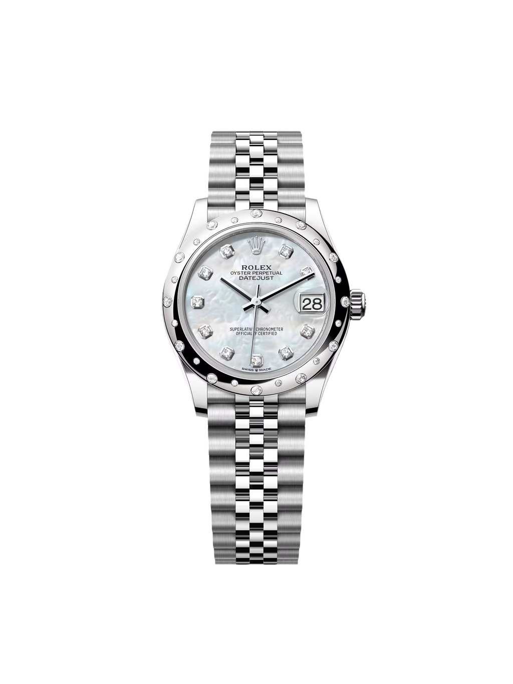 【1:1 Super Clone】 Datejust m278344-0005/0006 Mother-of-Pearl Dial 31mm Domed Diamond Oyster Watch